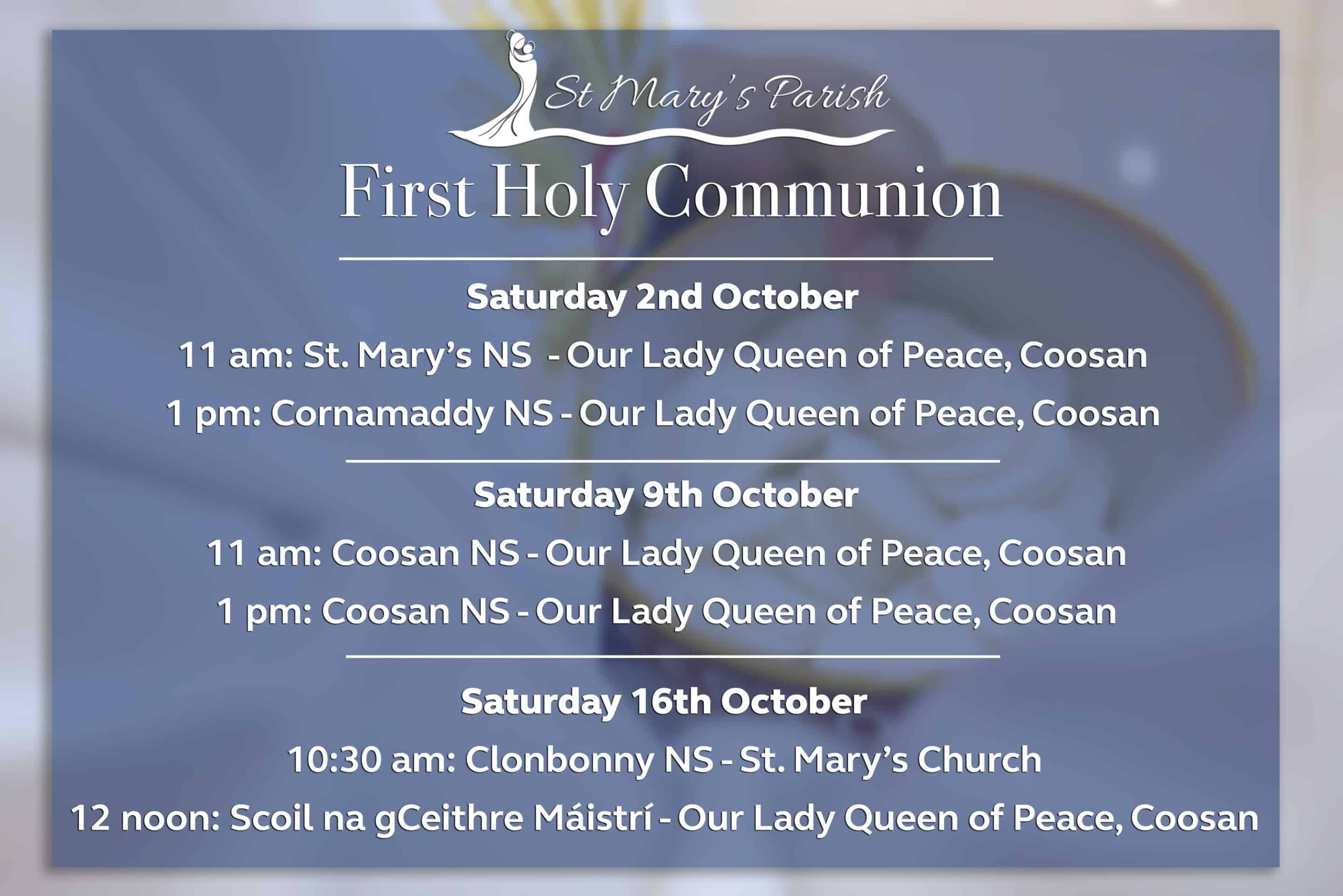 First Holy Communion St Mary's Parish Athlone